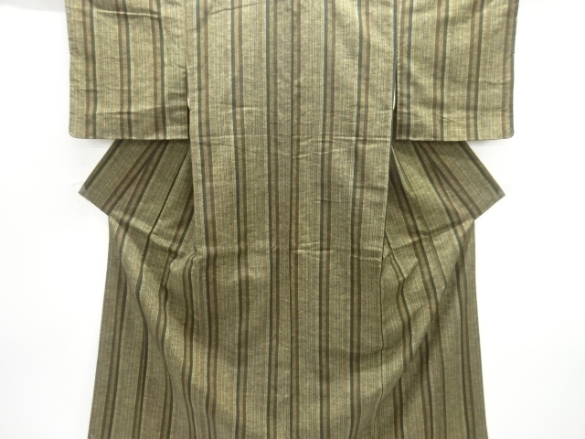 JAPANESE KIMONO / UNUSED TSUMUGI / WOVEN STRIPE